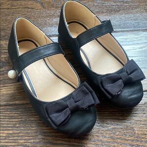 Black Mary Jane Kids Shoes with Bow